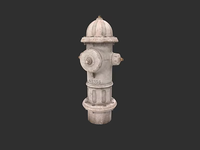Road Infrastructure Vintage Fire Hydrant with Dome Top and Side Valves 3d model