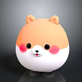 Cute Round Shiba Inu Plush Toy With Orange White Pink Cheek Blushes And Small Ears