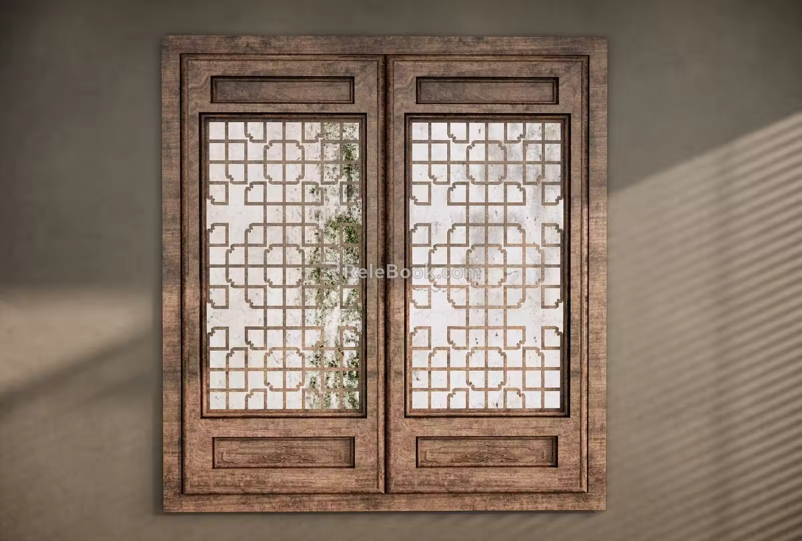 New Chinese-style openwork window New Chinese-style openwork window Chinese-style old wooden window Chinese-style carved wooden window 3d model