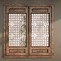 New Chinese-style openwork window New Chinese-style openwork window Chinese-style old wooden window Chinese-style carved wooden window 3d model