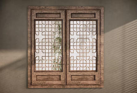 New Chinese-style openwork window New Chinese-style openwork window Chinese-style old wooden window Chinese-style carved wooden window 3d model