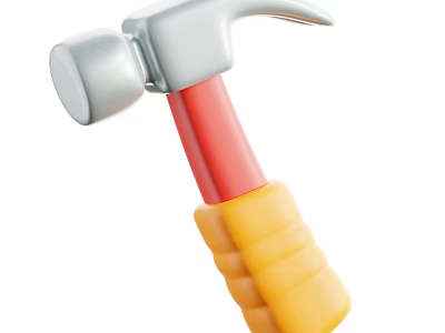 Industrial Hammer Tool With Metal Head And Ergonomic Yellow Red Handle 3d model