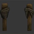 Handcrafted Wooden Posts Tied With Textured Rope For Rustic Decor