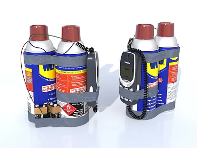 Homemade Improvised Weapon With Two Strapped Spray Cans And Timer Device 3d model