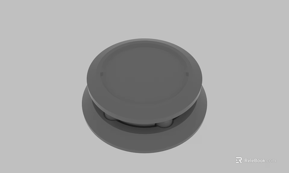 Round Gray Device Component With Circular Base And Smooth Top Design 3d model 