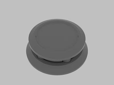 Round Gray Device Component With Circular Base And Smooth Top Design 3d model