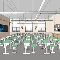 modern classroom 3d model