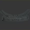 Traditional Architectural Component With Intricate Carvings And Decorative 3D Rendering