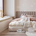 Pink Kids Room Interior With Cloud Chandelier Bed Desk And Soft Decorations