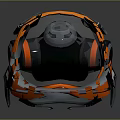 Orange and Black Firefighter Protective Mask With Transparent Face Shield Safety Gear