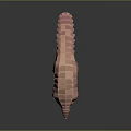 3D Rendered Low Poly Pink Pangolin with Geometric Scales on Reflective Black Surface