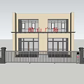 Chuanshan Square Two Story Building Exterior With Main Gate And Green Trees