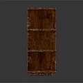 Rustic Wooden Multi Layer Open Shelf With Textured Surface For Home Storage 3d model