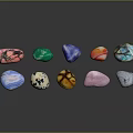 Colorful Wooden Stone Artifacts With Polished Surfaces And Various Shapes For Decoration
