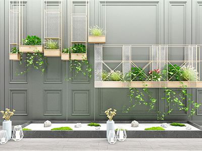 Modern Hanging Basket Courtyard Sketches model