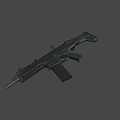 Modern Black Tactical Assault Rifle With Rail System Adjustable Stock And Muzzle Device 3d model