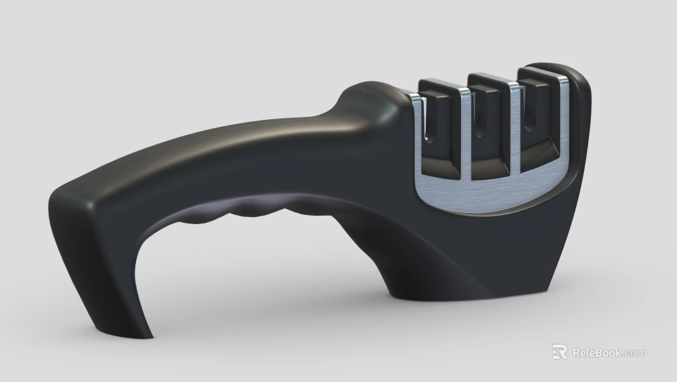 Heavy Duty Industrial Equipment With Black Handle And Stainless Steel Sharpening Slots 3d model 