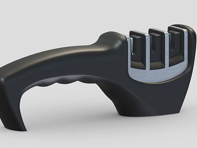 Heavy Duty Industrial Equipment With Black Handle And Stainless Steel Sharpening Slots 3d model