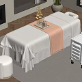 Beauty Salon Treatment Room With Massage Table Linen Cart And Stool