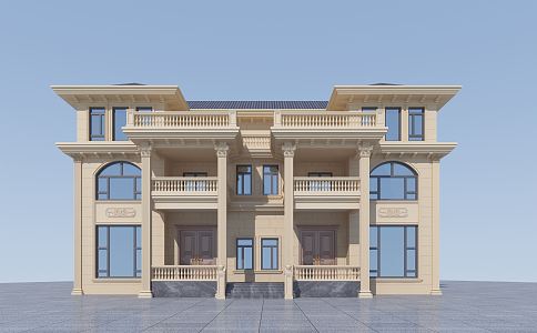 Jane European double-family villa 3d model