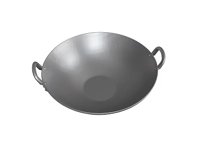 Durable Iron Wok With Two Side Handles For Home Cooking Use 3d model