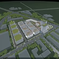 Modern Industrial Park With Planned Layout Green Spaces And Office Buildings