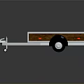 Open Utility Trailer Featuring Wooden Floor Metal Frame And Single Wheel Hitch