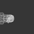 Futuristic Sci Fi Mechanical Scene Component With Yellow Blue Body And Black Antennas