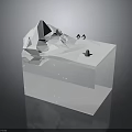 Penguins and Seal on Snowy Iceberg with Fish Swimming in Underwater Natural Habitat