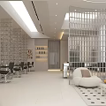 Modern Beauty Salon Interior With White Decor Large Windows Reception Desk And Black Chairs