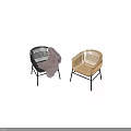 Woven Accent Chair Designs Black And Beige With Faux Fur Cushion And Metal Legs