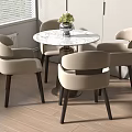 Modern negotiation table and chair combination 3d model
