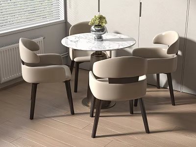 Modern negotiation table and chair combination 3d model