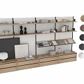 Modern Bookshelf Interior Design With Wooden Drawers Books Decorative Items And Magazines