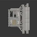 Industrial Architectural Model With Metal Frame Structure And Support Beams