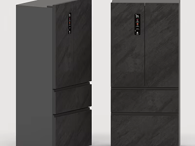 Black Freestanding Daily Use Appliances With Multi Drawer Design And Digital Control 3d model