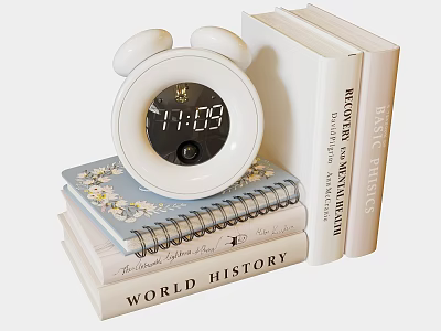 Stack Of Books With Alarm Clock For Home Decor Inspiration 3d model Stack Of Books With Alarm Clock For Home Decor Inspiration 3d model