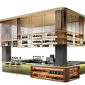 Modern Bar Design With Metal Mesh Frame Wine Racks Wine Bottles And Bar Stools