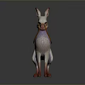 Fantasy Game Movie Rabbit Character With Pink Ears White Body And Decorative Design
