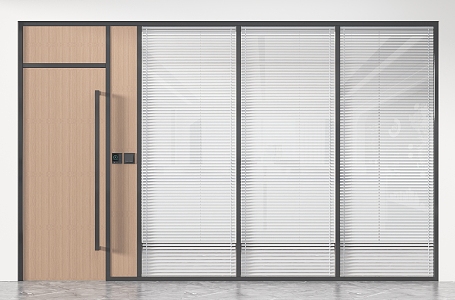 Modern swing door office glass door 3d model