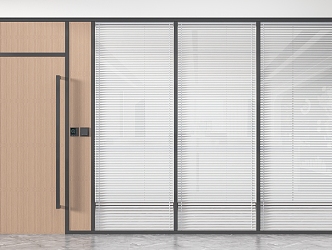 Modern swing door office glass door 3d model