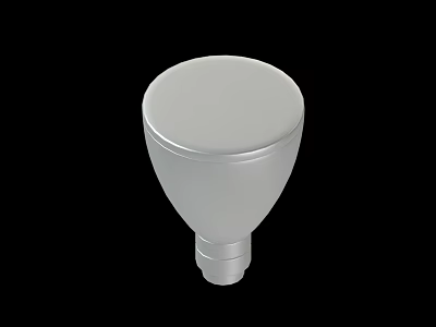 White Round LED Light Bulb With Smooth Surface And Metal Base 3d model