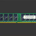 Green RAM Module With Circuit Board Memory Chips And White Label