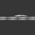 Futuristic High Speed Train With Streamlined White Blue Exterior On Concrete Rail Track