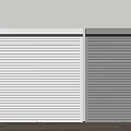 White and Gray Roller Shutters Installed Side by Side Against Wall