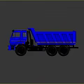 Blue Heavy Duty Dump Truck with Open Cargo Bed for Construction Transport 3d model