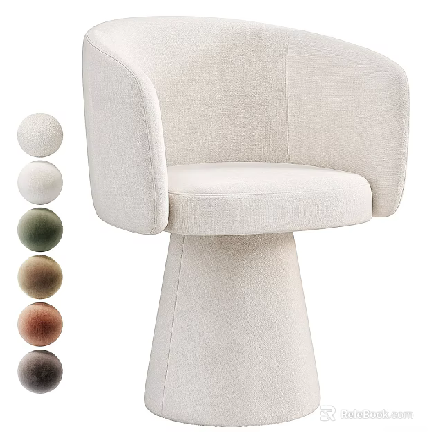 Beige Accent Chair With Armrest Tapered Base And Multiple Color Options 3d model 