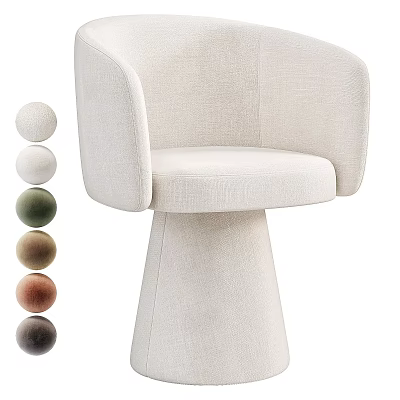 Beige Accent Chair With Armrest Tapered Base And Multiple Color Options 3d model