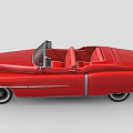 Vintage Red Convertible Car With Classic Retro Design And Chrome Details