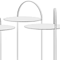 Modern Side Tables With Metal Frame Round Top And Different Colors 3d model